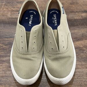 Sperry Olive Slip-On Boat Shoes